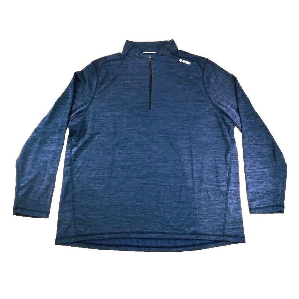 HI-TEC Men's 1/4 Zip Performance Pullover UPF 50+ Thermo Easy Care Navy, Size L